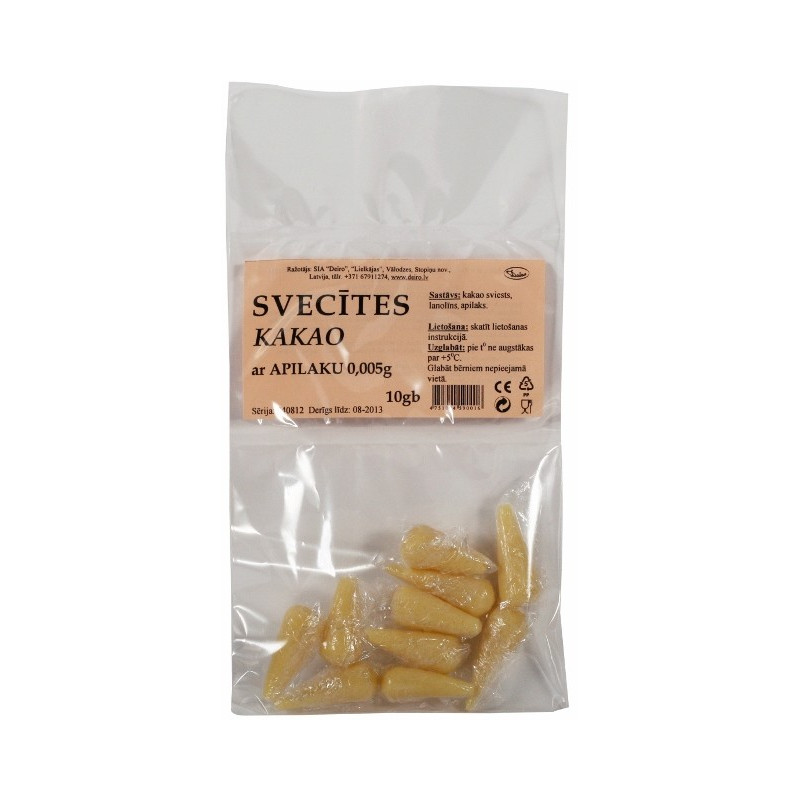 Kakao sviesta svecītes ar apilaku 0.005g 10gb