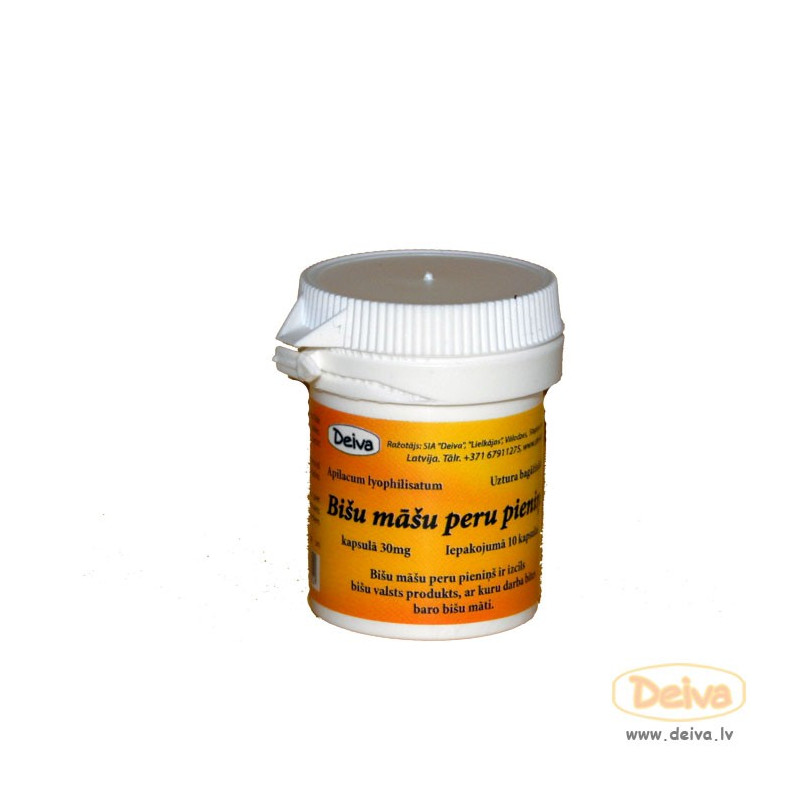 Bišu māšu peru pieniņš kapsulās, 30mg Bišu māšu peru pieniņš kapsulās, 30mg