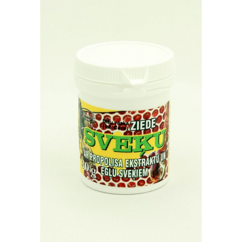 Sveķu Beeswax ointment with propolis extract and spruce tree resin 30g Sveķu Beeswax ointment with propolis extract and spruce tree resin 30g