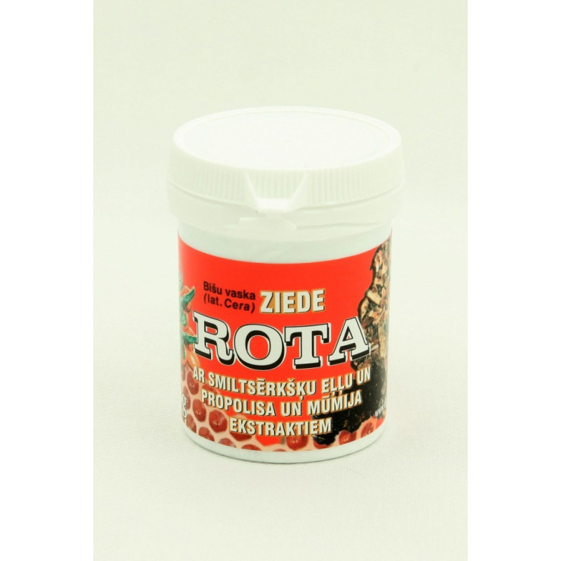 Rota Beeswax ointment with sea buckthorn oil, propolis and mumio extracts 30g Rota Beeswax ointment with sea buckthorn oil, propolis and mumio extracts 30g