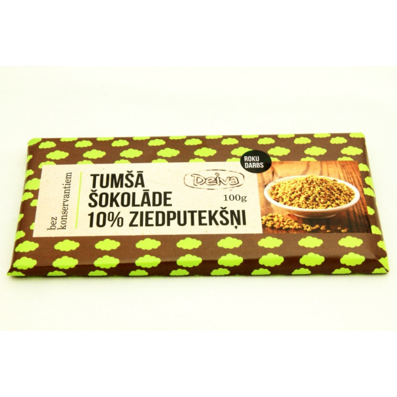 Dark chocolate with 10% bee pollen 100g Dark chocolate with 10% bee pollen 100g