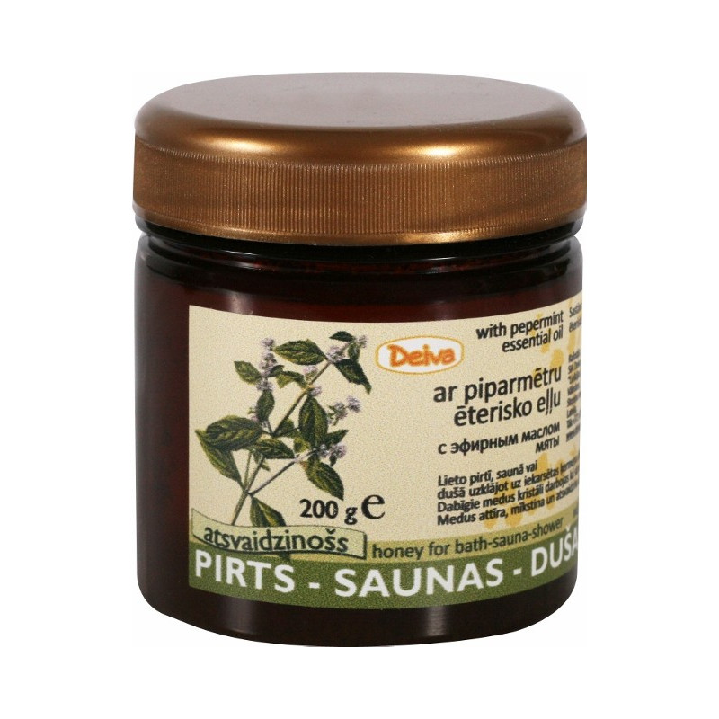 Pirts-Saunas-dušas medus+piparmētru ēterisko eļļu Pirts-Saunas-dušas medus+piparmētru ēterisko eļļu