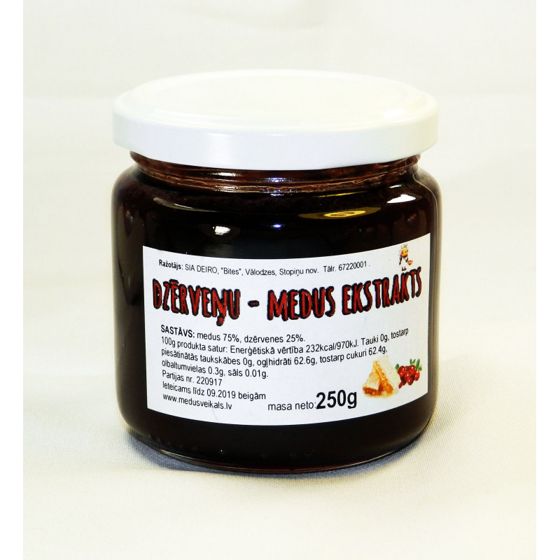 Dzērveņu-medus ekstrakts 250g Dzērveņu-medus ekstrakts 250g